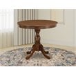 East West Furniture Antique Wood Dining Table with Pedestal Legs in Walnut