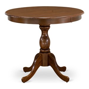 east west furniture antique wood dining table with pedestal legs in walnut