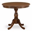 East West Furniture Antique Wood Dining Table with Pedestal Legs in Walnut