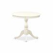 East West Furniture Antique Wood Dining Table with Pedestal Legs in White