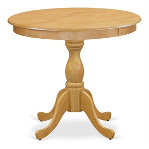 east west furniture antique wood dining table with pedestal legs in oak