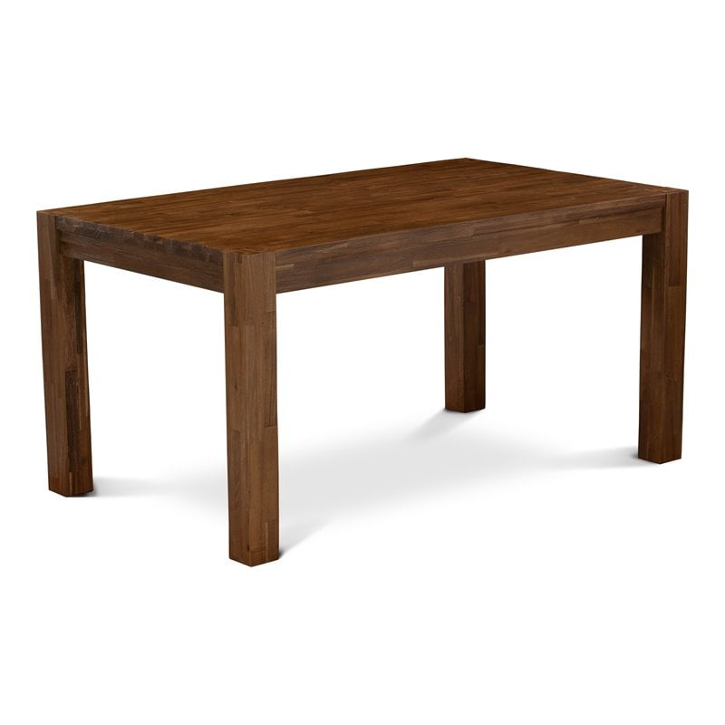 East West Furniture Celina Rectangular Wood Dining Table in Antique Walnut