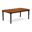 East West Furniture Dover Wood Butterfly Leaf Dining Table in Black/Cherry