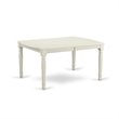 East West Furniture Dover Wood Butterfly Leaf Dining Table in Linen White