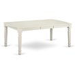 East West Furniture Dover Wood Butterfly Leaf Dining Table in Linen White