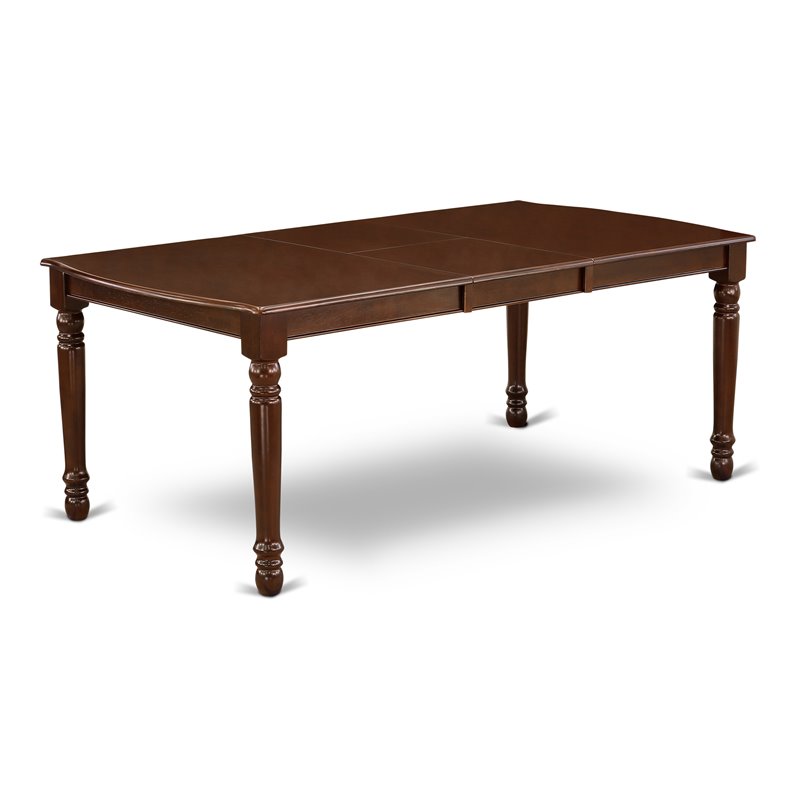 East West Furniture Dover Wood Butterfly Leaf Dining Table in Mahogany