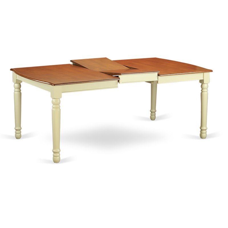 East West Furniture Dover Wood Butterfly Leaf Dining Table in Cream/Cherry