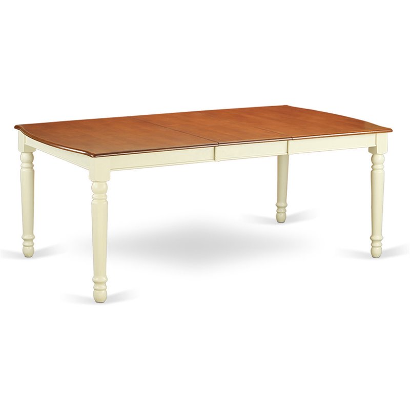 East West Furniture Dover Wood Butterfly Leaf Dining Table in Cream/Cherry