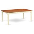 East West Furniture Dover Wood Butterfly Leaf Dining Table in Cream/Cherry
