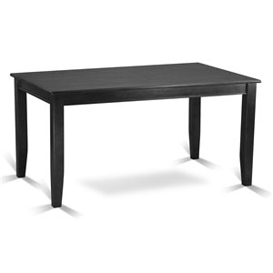 east west furniture dudley rectangular wood dining table in black