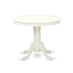 East West Furniture Antique 36&quot Round Wood Dining Table in Linen White