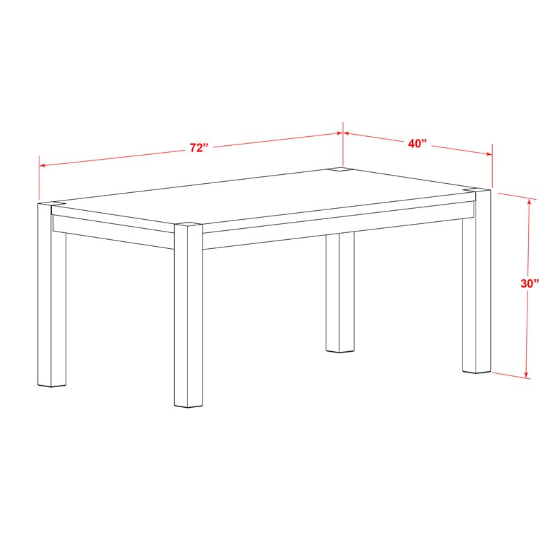 East West Furniture Lismore Rectangular Wood Dining Table in Walnut