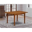 East West Furniture Milan Rectangular Wood Dining Table in Saddle Brown