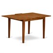 East West Furniture Milan Rectangular Wood Dining Table in Saddle Brown