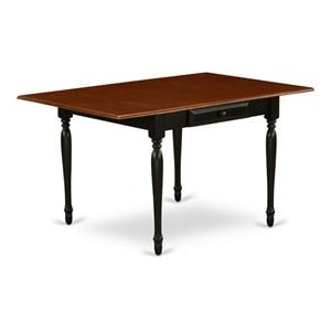 East West Furniture Monza Rectangular Wood Dining Table in Black/Cherry