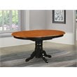 East West Furniture Avon Oval Wood Butterfly Leaf Dining Table in Black/Cherry