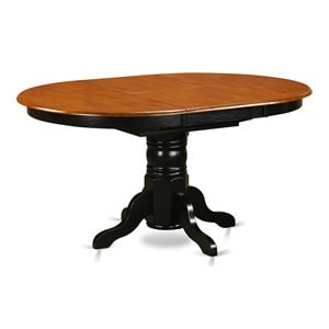East West Furniture Avon Oval Wood Butterfly Leaf Dining Table in Black/Cherry