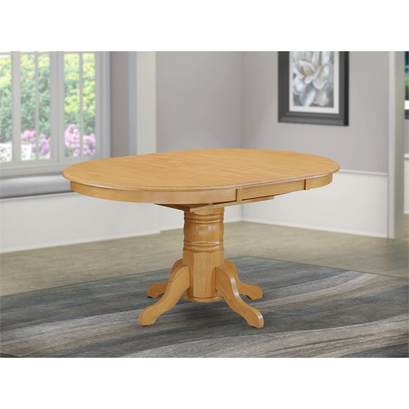 East West Furniture Avon Oval Wood Butterfly Leaf Dining Table in Oak