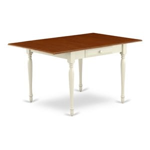 East West Furniture Monza Rectangular Wood Dining Table in Cream/Cherry