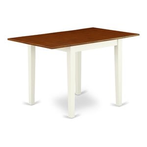 east west furniture norden rectangular wood dining table in cream/cherry