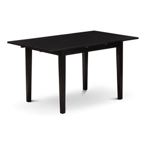 East West Furniture Norfolk Rectangular Wood Dining Table in Black