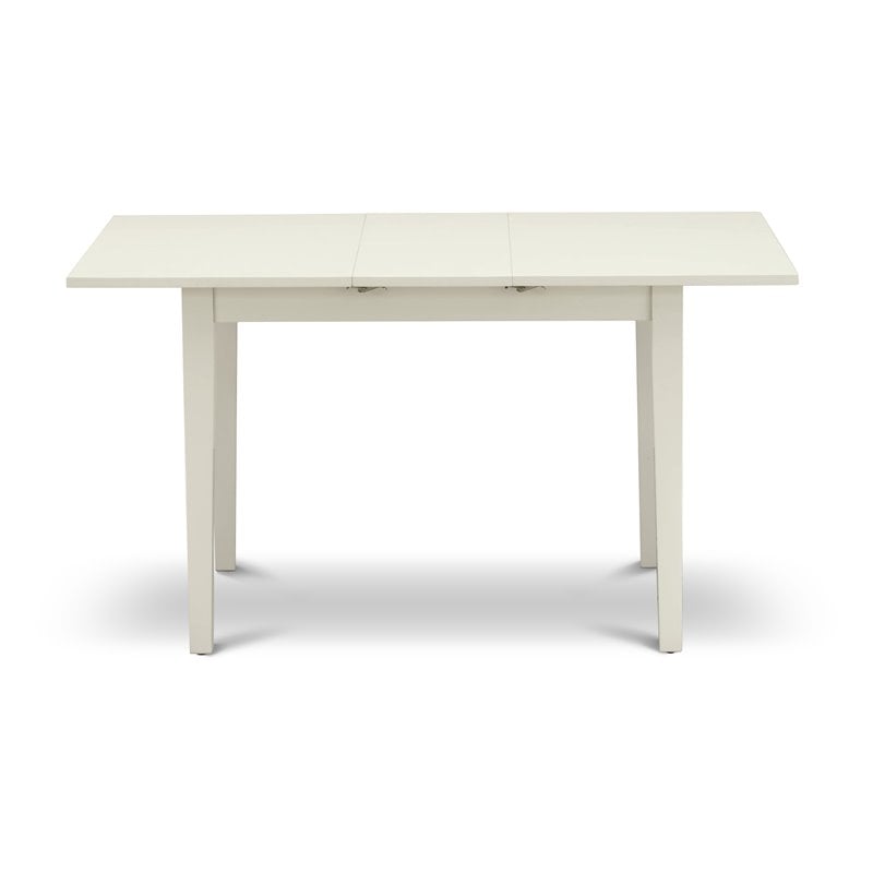 East West Furniture Norfolk Rectangular Wood Dining Table in Linen White