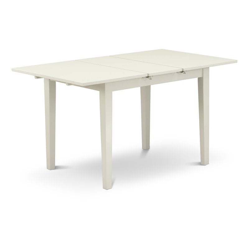 East West Furniture Norfolk Rectangular Wood Dining Table in Linen White