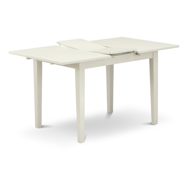 East West Furniture Norfolk Rectangular Wood Dining Table in Linen White