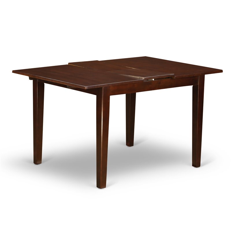 East West Furniture Norfolk Wood Butterfly Leaf Dining Table in Mahogany