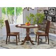 East West Furniture Dublin Wood Table and Slatted Back Chair Set in Mahogany