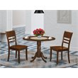 East West Furniture Dublin Dining Table and Ladder Back Chairs in Espresso