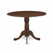 East West Furniture Dublin Traditional Rubber Wood Dining Table in Walnut