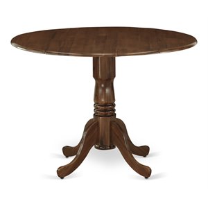 east west furniture dublin traditional rubber wood dining table in walnut
