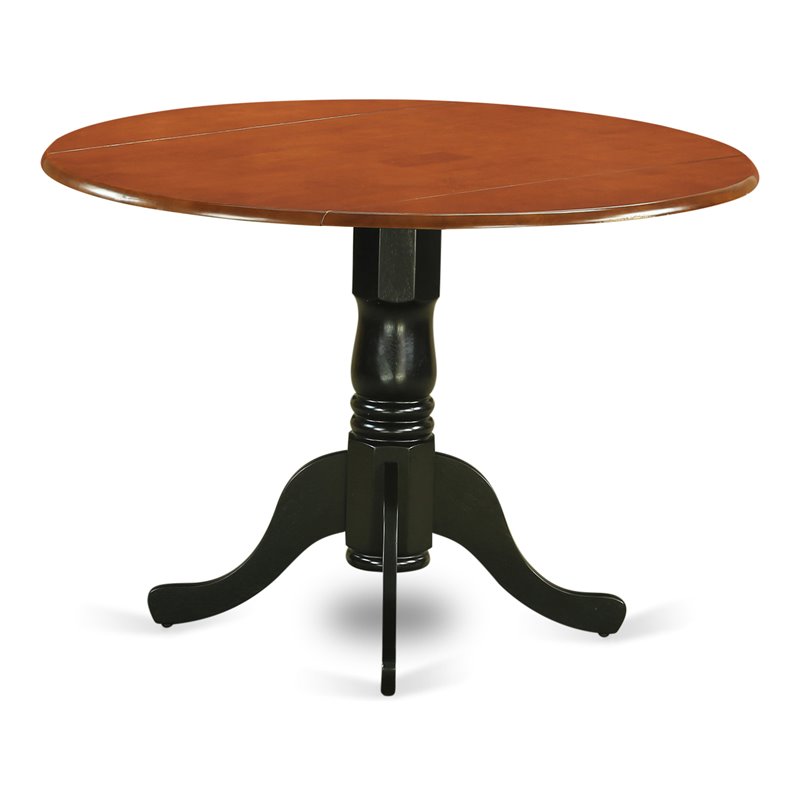 East West Furniture Dublin Wood Dining Table With 2 Drop Leaves In Black Cherry Cymax Business East West Furniture Dublin Wood Dining, Dublin Round Table With 2 Drop Leaves