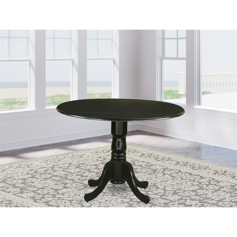East West Furniture Dublin Traditional Wood Dining Table in Black