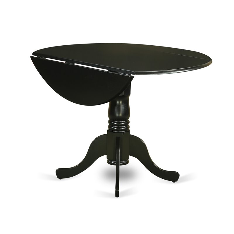 East West Furniture Dublin Traditional Wood Dining Table in Black
