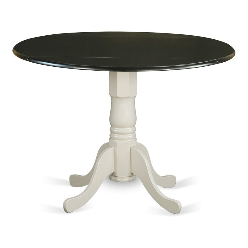 East West Furniture Dublin Traditional Wood Dining Table in Black/White