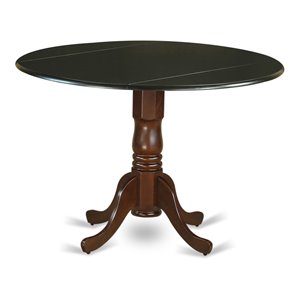 east west furniture dublin traditional wood dining table in black/mahogany
