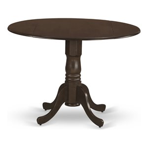 east west furniture dublin wood dining table with 2 drop leaves in espresso