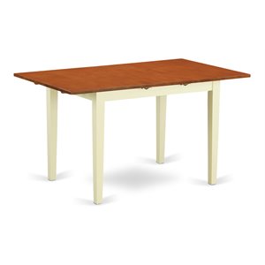 East West Furniture Norfolk Wood Butterfly Leaf Dining Table in Cream/Cherry