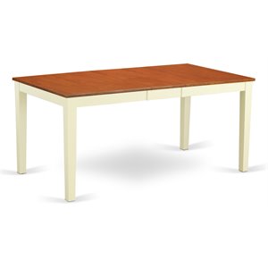 East West Furniture Nicoli Rectangular Wood Dining Table in Cream/Cherry