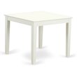 East West Furniture Oxford Square Traditional Wood Dining Table in Linen White
