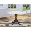 East West Furniture Dublin Traditional Wood Dining Table in White/Mahogany