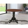 East West Furniture Dublin Traditional Wood Dining Table in Mahogany/Black