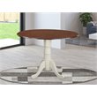 East West Furniture Dublin Traditional Wood Dining Table in Mahogany/White