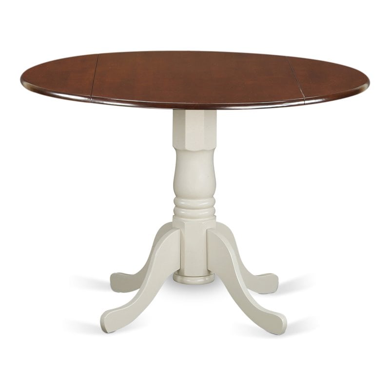 East West Furniture Dublin Traditional Wood Dining Table in Mahogany/White