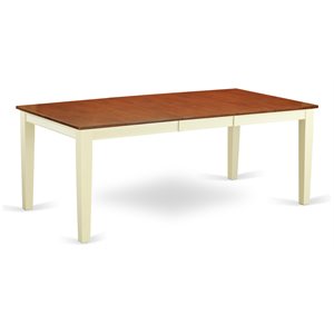 East West Furniture Quincy Rectangular Wood Dining Table in Cream/Cherry
