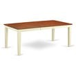 East West Furniture Quincy Rectangular Wood Dining Table in Cream/Cherry