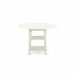 East West Furniture Sudbury Wood Dining Table with 2 Shelves in Linen White