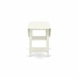 East West Furniture Sudbury Wood Dining Table with 2 Shelves in Linen White